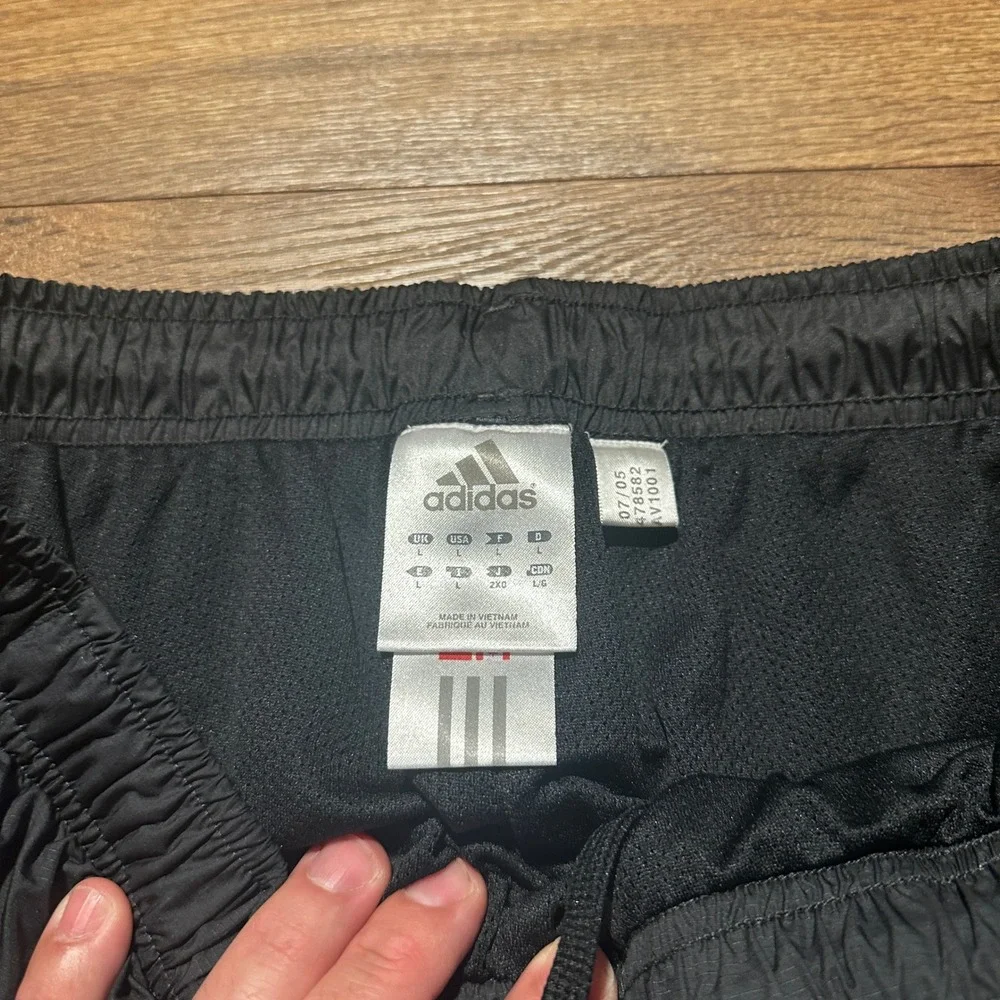 Vintage Adidas Black Track Pants Men Large 478582 Y2K Climalite Windbreaker 2005